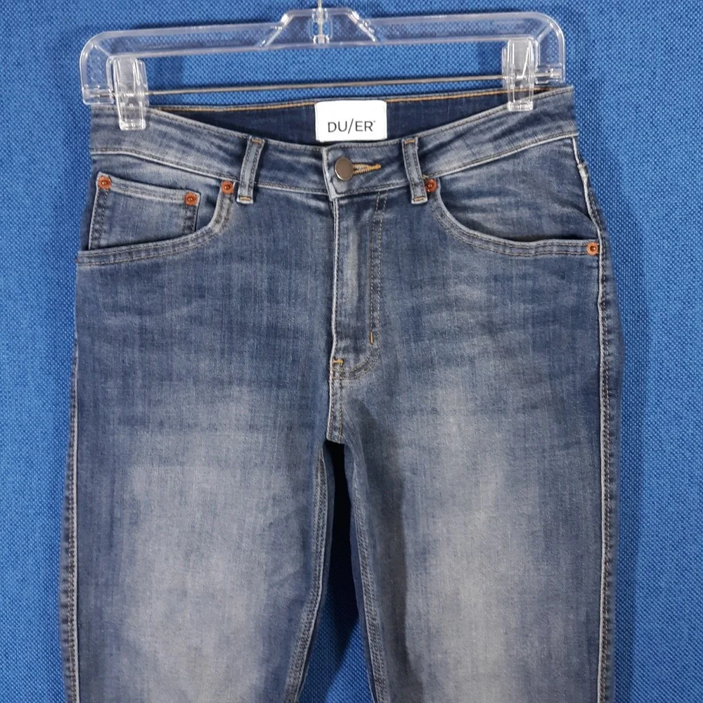 DU/ER Jeans Mens 26 x 30 Denim Stretch 5-Pocket Blue Cotton Blend